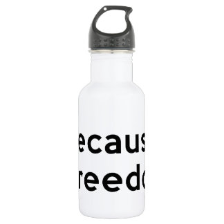 Because Freedom Stainless Steel Water Bottle