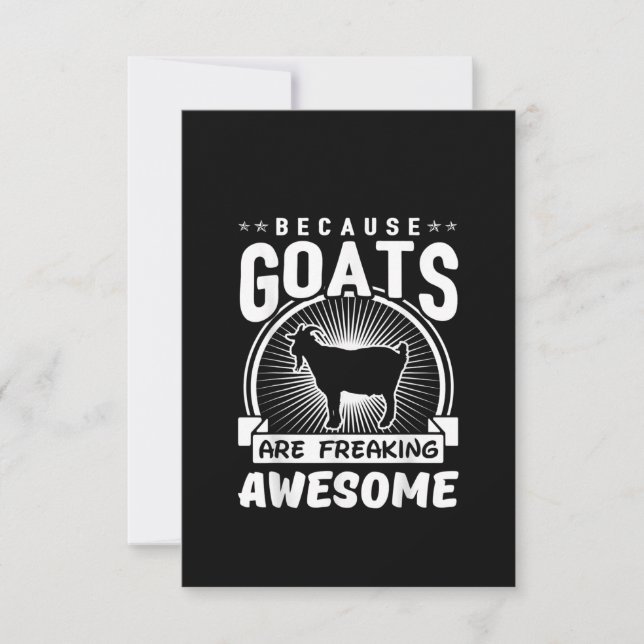 Because Goats Are Freaking Awesome Funny Goat Love Thank You Card (Front)