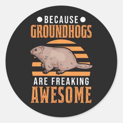 Because Groundhogs Are Freaking Awesome Classic Round Sticker