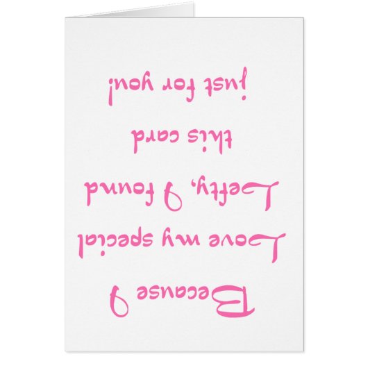 Because I Love - Pink Cards (Front)