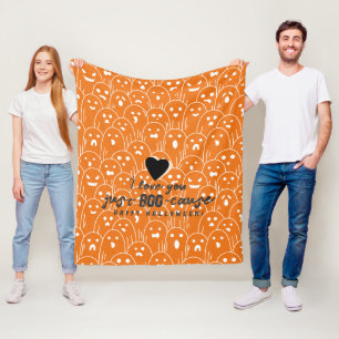 Because I Love You Just Boocause Ghost Gang Orange Fleece Blanket
