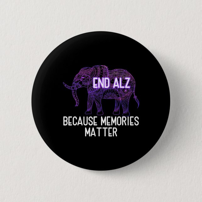 Because Memories Problem Elephant Heimer  Button (Front)