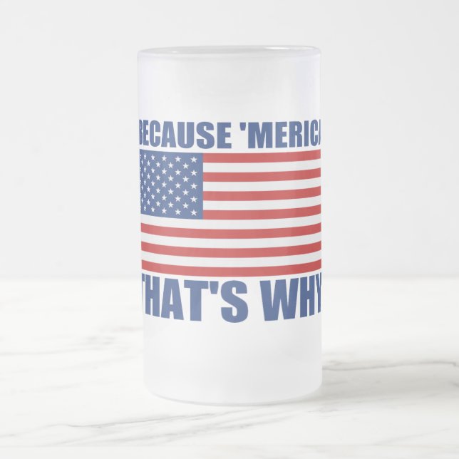 BECAUSE 'MERICA THAT'S WHY US Flag Beer Mug (Center)