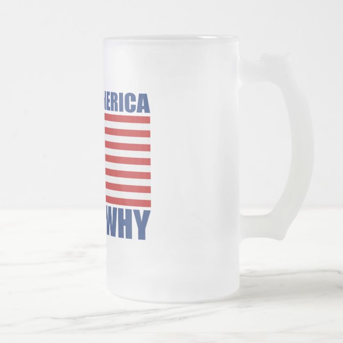 BECAUSE 'MERICA THAT'S WHY US Flag Beer Mug