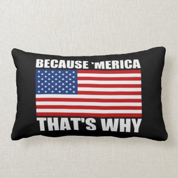 Because 'merica That's Why Us Flag Couch Pillow by zarenmusic at Zazzle