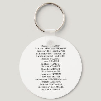 Because of Cancer Keychain