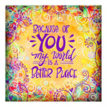 ”Because of You” Inspirivity Classroom Poster ”Because of You” Inspirivity Classroom Poster