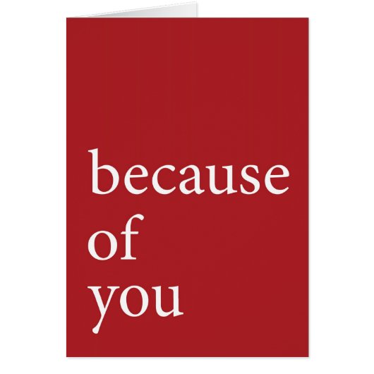 because of you (red) cards (Front)