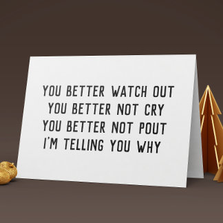 Because Santa Hates Little Bitches Funny Christmas Holiday Card