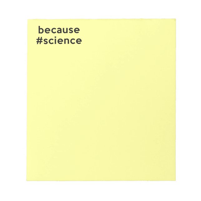 Because Science Notepad (Front)