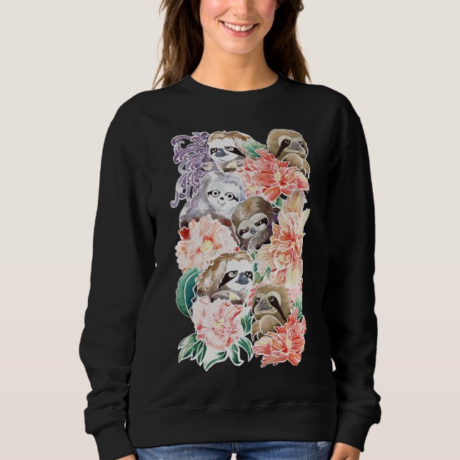 Because Sloths Water Color Sweatshirt (Front)