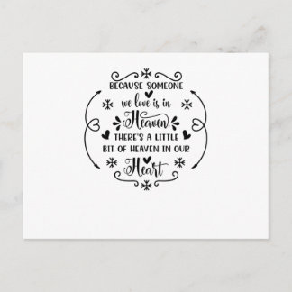 Because someone we love is in heaven, there's a li invitation postcard