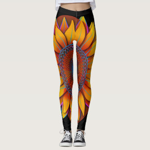 Because...Sunflowers "Trippy Flower" Flip Flops Leggings