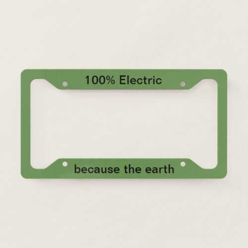 because the earth license plate frame