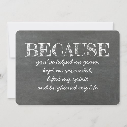 Because you brightened my life BRIDESMAID CARD