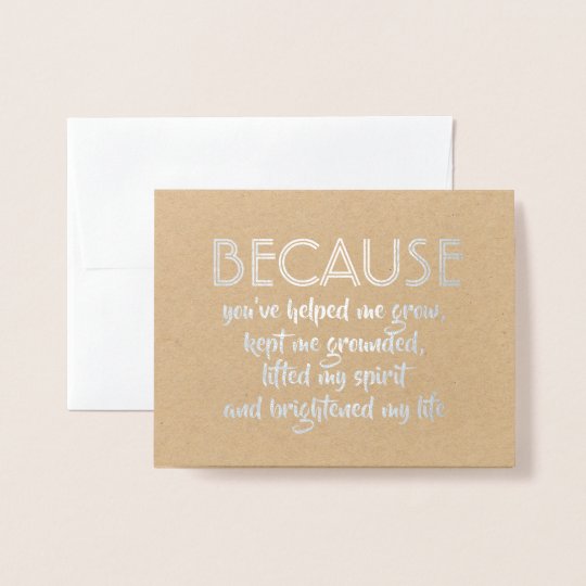 Because You Helped Me Grow Bridesmaid Proposal Foil Card Because You Helped Me Grow Bridesmaid Proposal Foil Card