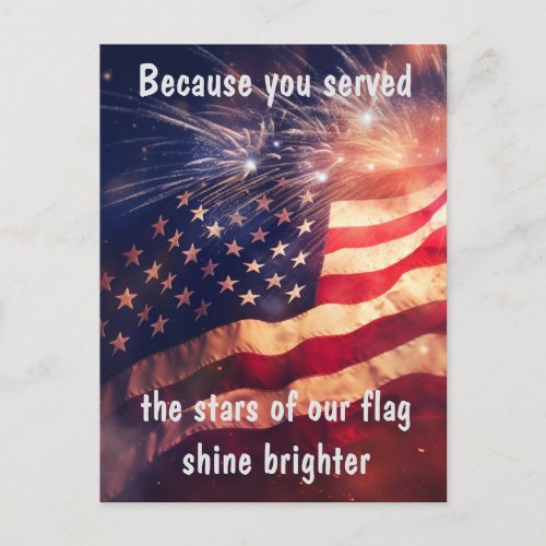 Because you served  postcard