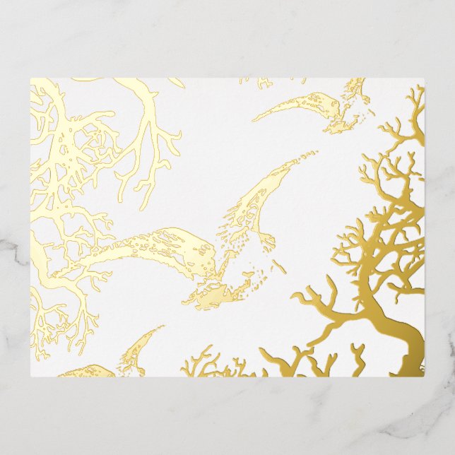 Beccaccia Oro Foil Holiday Post Card (Front)