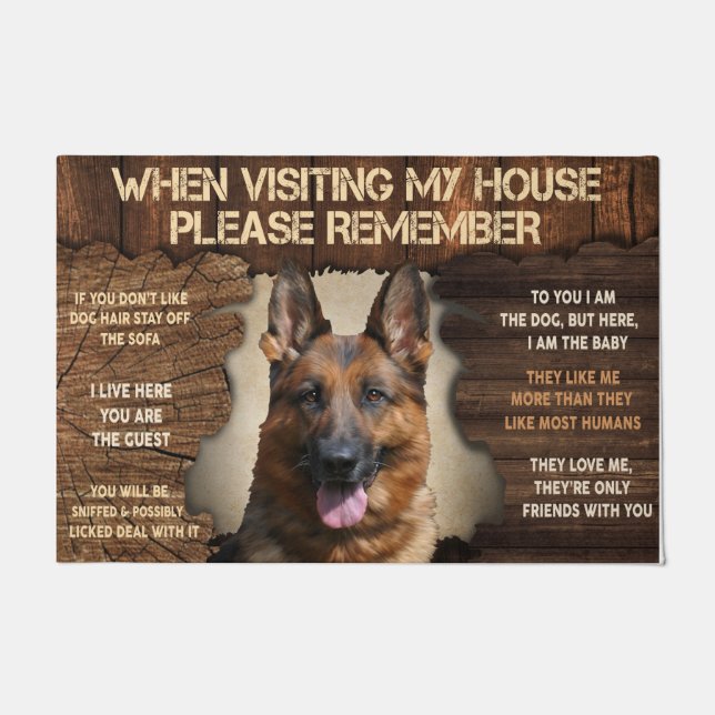 Becgie Dog Visit My House Please Remmember, Funny Doormat (Front)