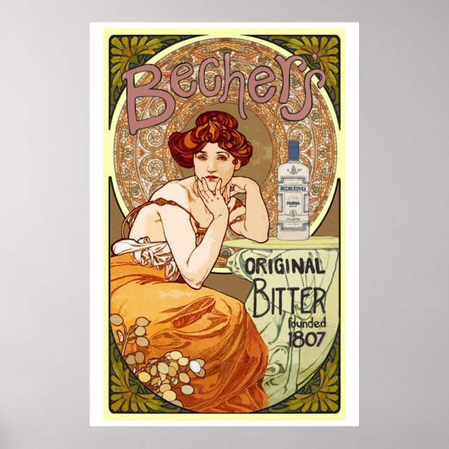 Becher's Bitters, 1807, Art Nouveau  Poster (Front)