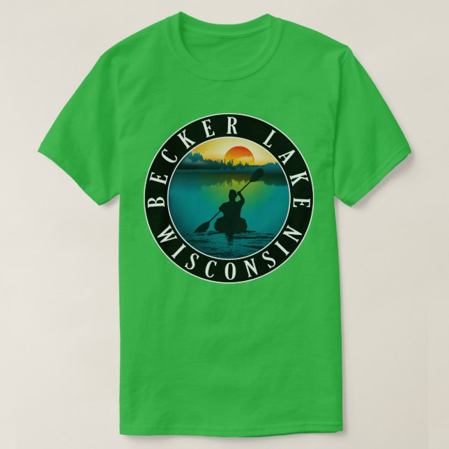 Becker Lake Wisconsin Kayaking T-Shirt (Design Front)