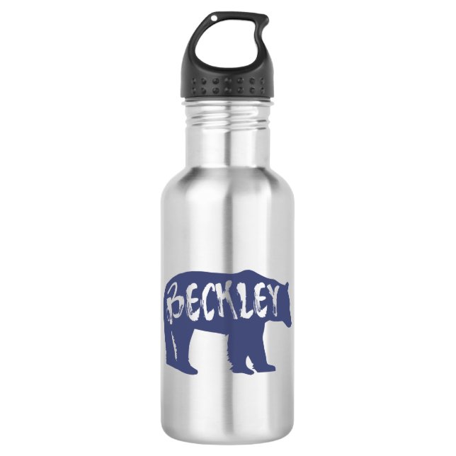 Beckley West Virginia Bear Stainless Steel Water Bottle (Front)
