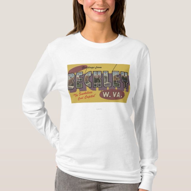 Beckley, West Virginia - Large Letter Scenes T-Shirt (Front)