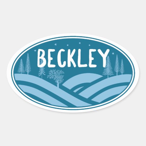Beckley West Virginia Outdoors Oval Sticker