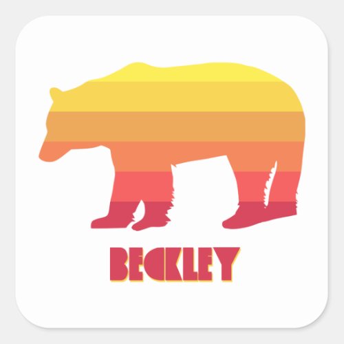 Beckley West Virginia Rainbow Bear Square Sticker