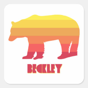 Beckley West Virginia Rainbow Bear Square Sticker