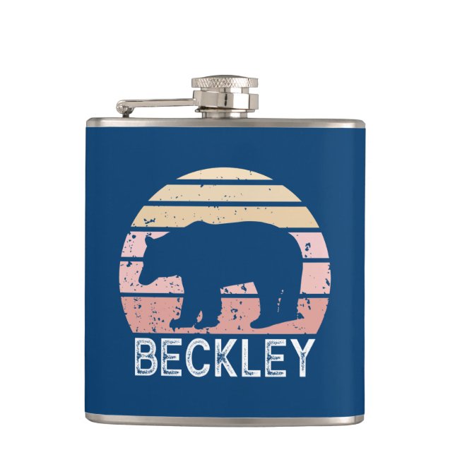 Beckley West Virginia Retro Bear Flask (Front)