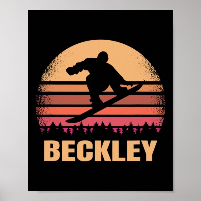Beckley West Virginia Snowboarding Outdoor Vintage Poster (Front)