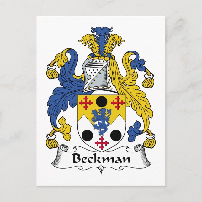 Beckman Family Crest Postcard (Front)
