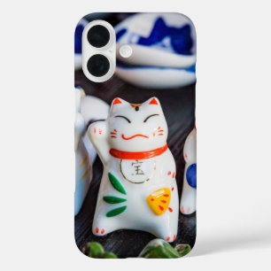 Beckoning cat figurines iPhone 16 case