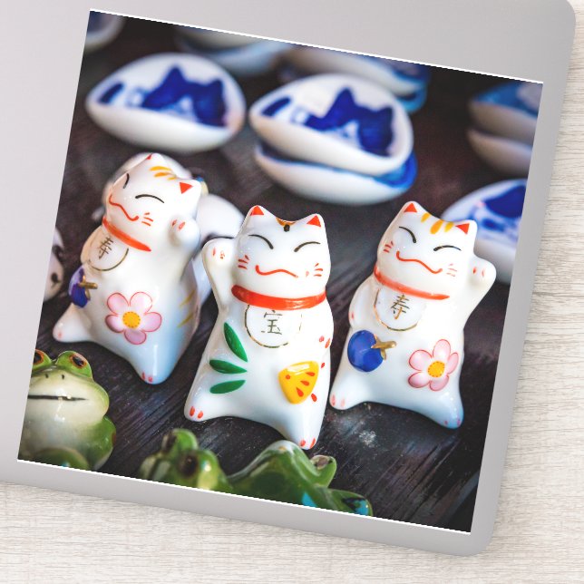 Beckoning cat figurines sticker (Detail)