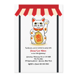 Beckoning Cat Invitation
