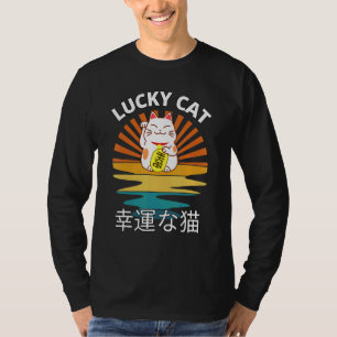 Beckoning Cat Japanese Lucky Good Luck Maneki Neko T-Shirt