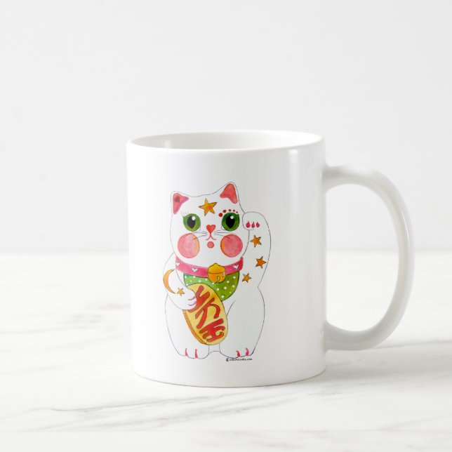Beckoning Cat  Maneki Neko Coffee Mug (Right)