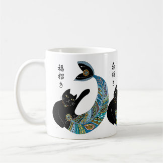 Beckoning mermaid cat coffee mug
