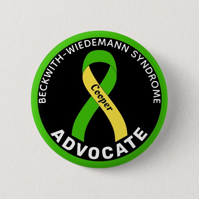 Beckwith-Wiedemann Syndrome Advocate Ribbon Black Button (Front)