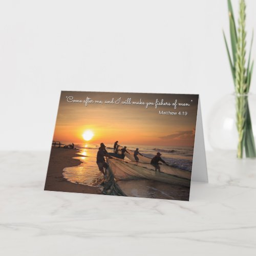 Become a fisher of men baptism card card
