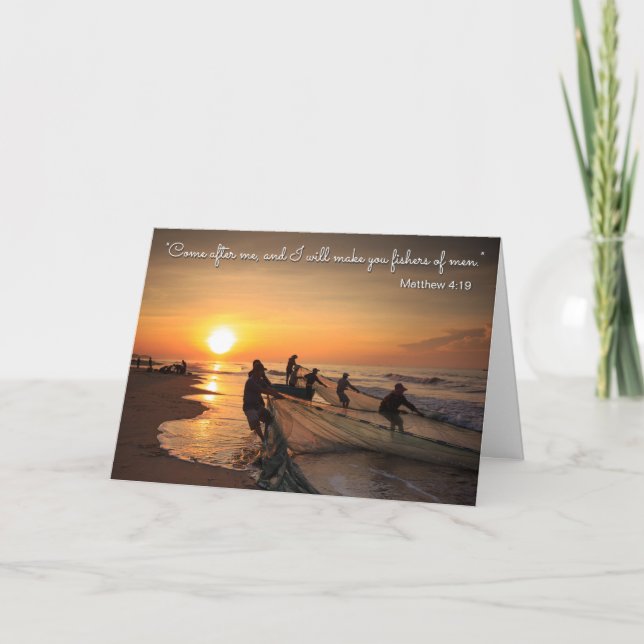 Become a fisher of men (baptism card) card (Front)