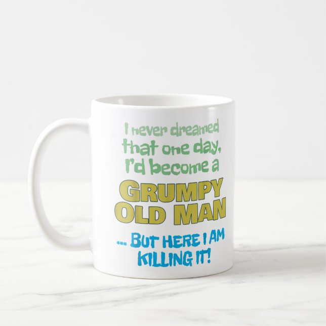 Become A Grumpy Old Man Grandpa Grandfathe Coffee Mug (Left)