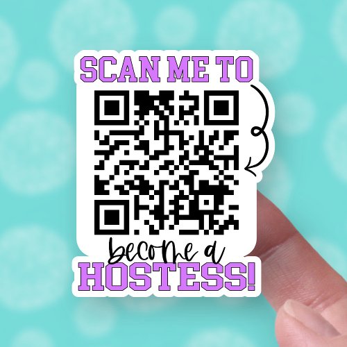 Become a Hostess Purple QR Code Small Business Sticker