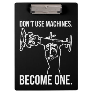 Become A Machine - Funny Cartoon Strongman Lifting Clipboard