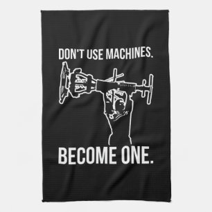 Become A Machine - Funny Cartoon Strongman Lifting Towel