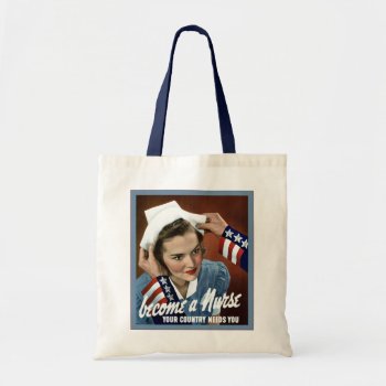 Become A Nurse ~ Vintage Nurse Tote Bag by VintageFactory at Zazzle