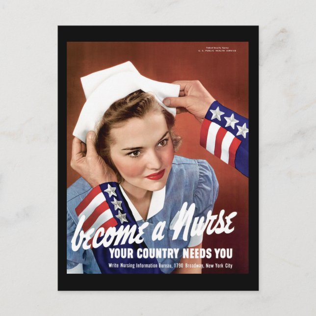 Become A Nurse Your Country Needs You Postcard (Front)