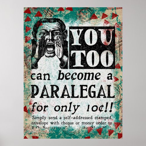 Become A Paralegal _ Funny Vintage Ad Poster