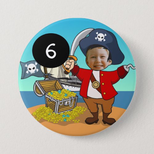 Become A Pirate Birthday Photo Button